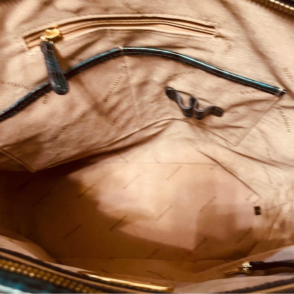 🌴SALE! HARD TO FIND! Brahmin Croc Embossed Leather Green Medium Asher Melbourne! - Picture 10 of 13